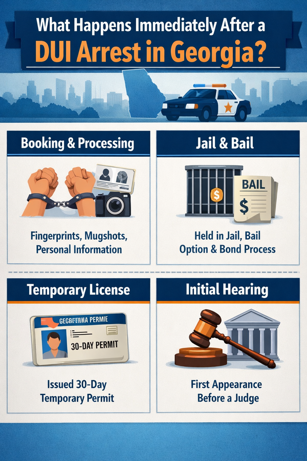 What Happens Immediately After a DUI Arrest in Georgia?